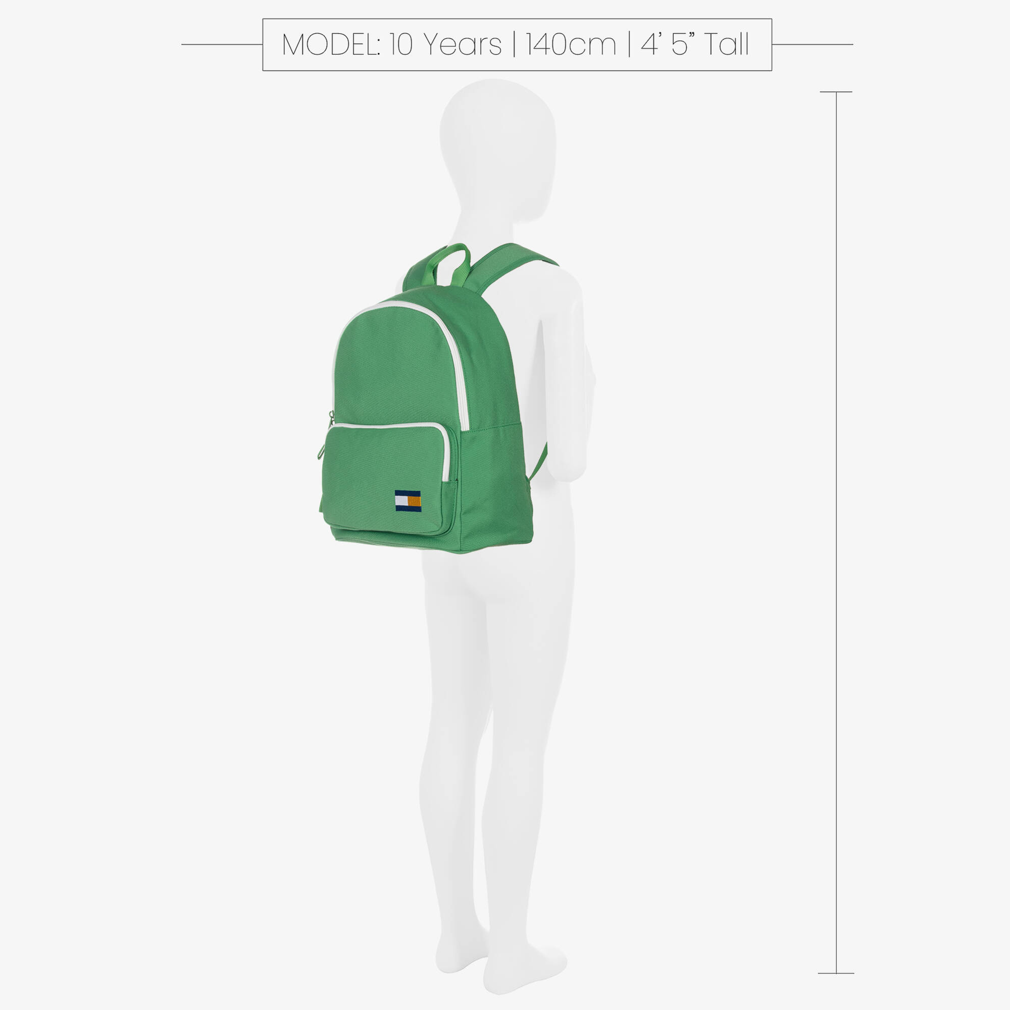 Tommy Hilfiger - Green Canvas Flag Backpack (37cm) | Childrensalon Outlet