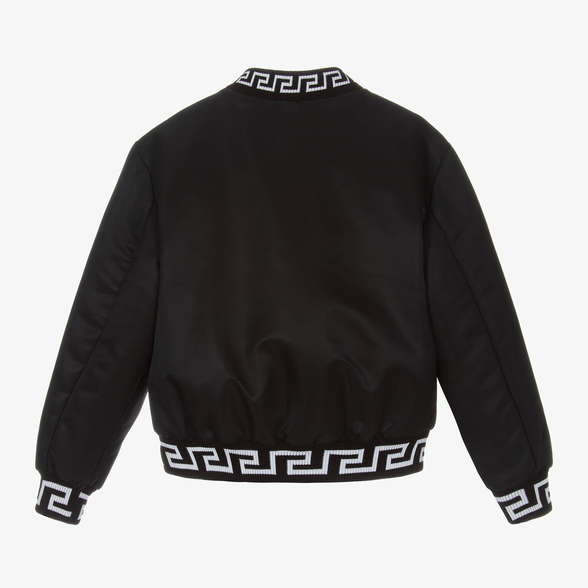 Greca Overcoat Versace - Boys Satin Greca Trim Jacket | Childrensalon Outlet