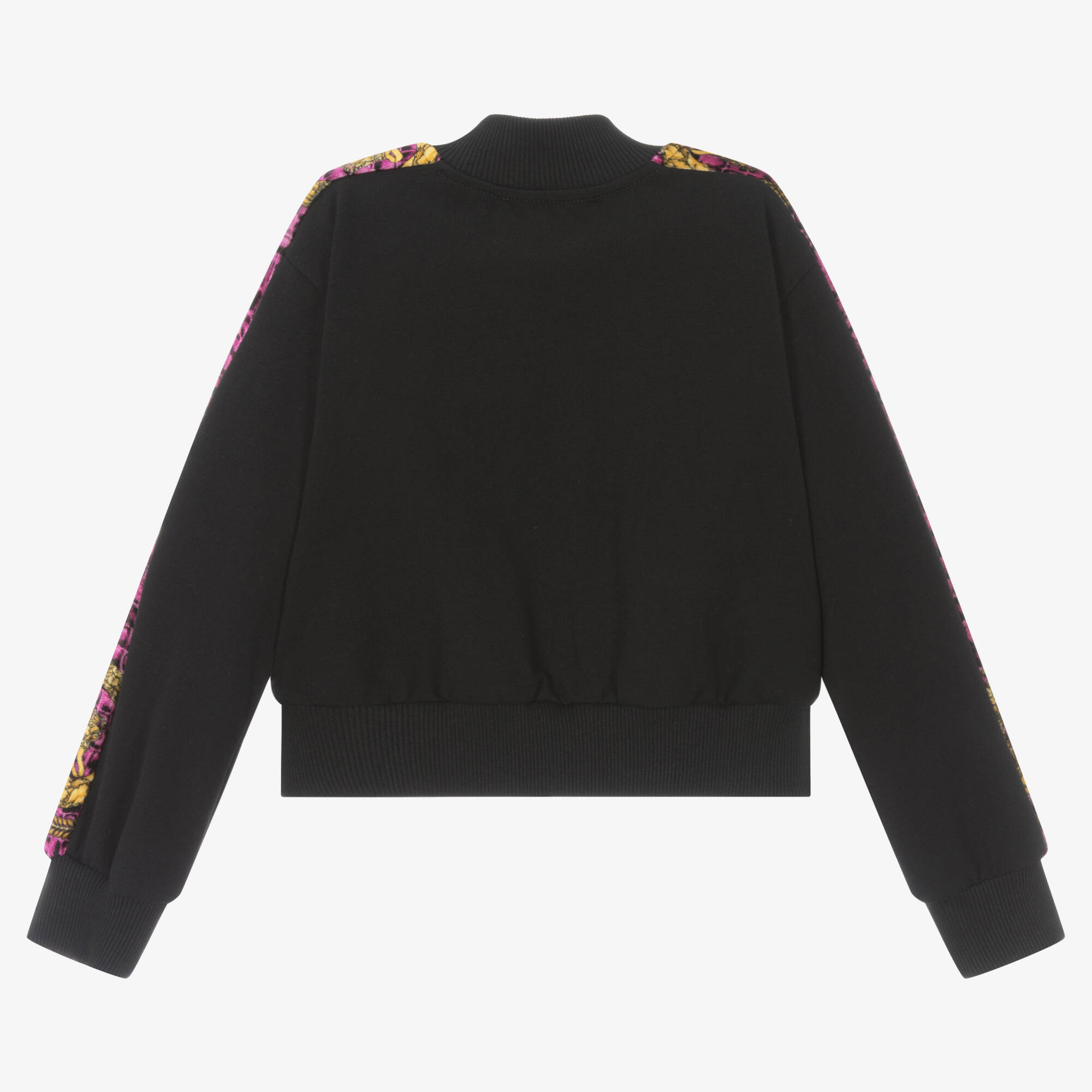 Versace - Girls Black & Pink Barocco Zip-Up Top | Childrensalon Outlet