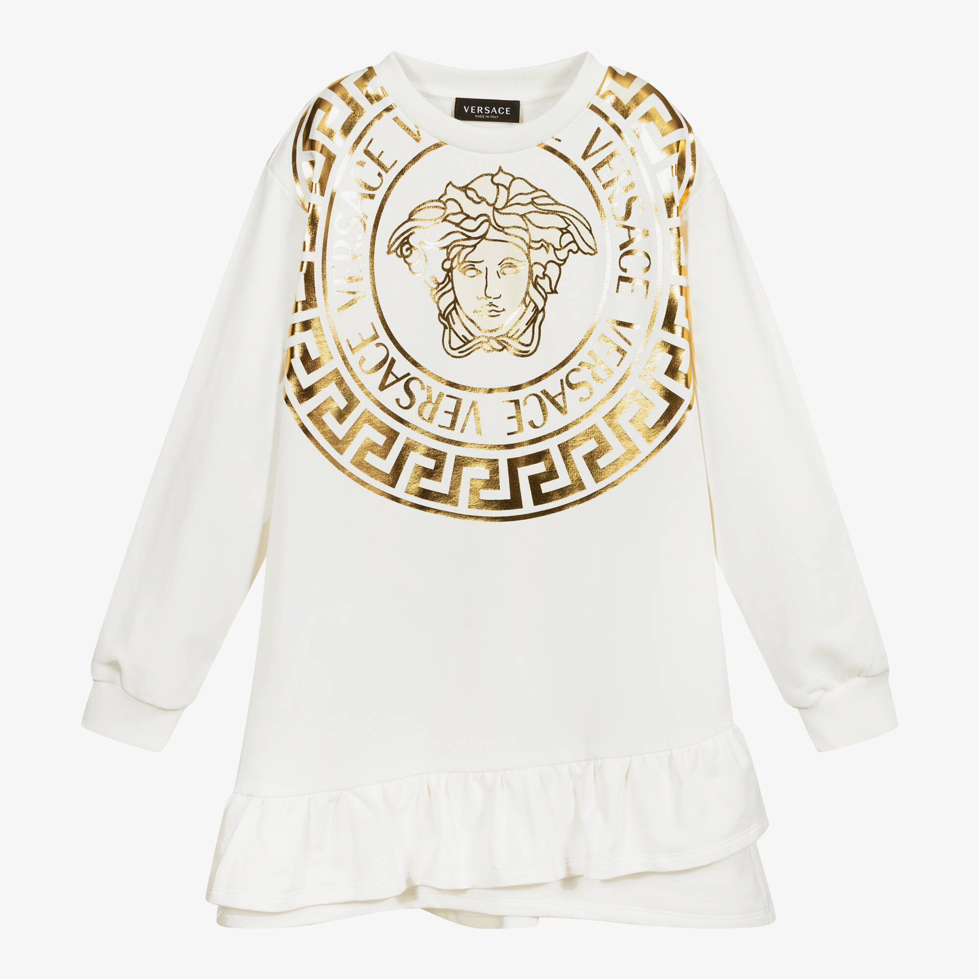 fitted lace wedding dress Versace Ivory Long Sleeve Dress main image 0