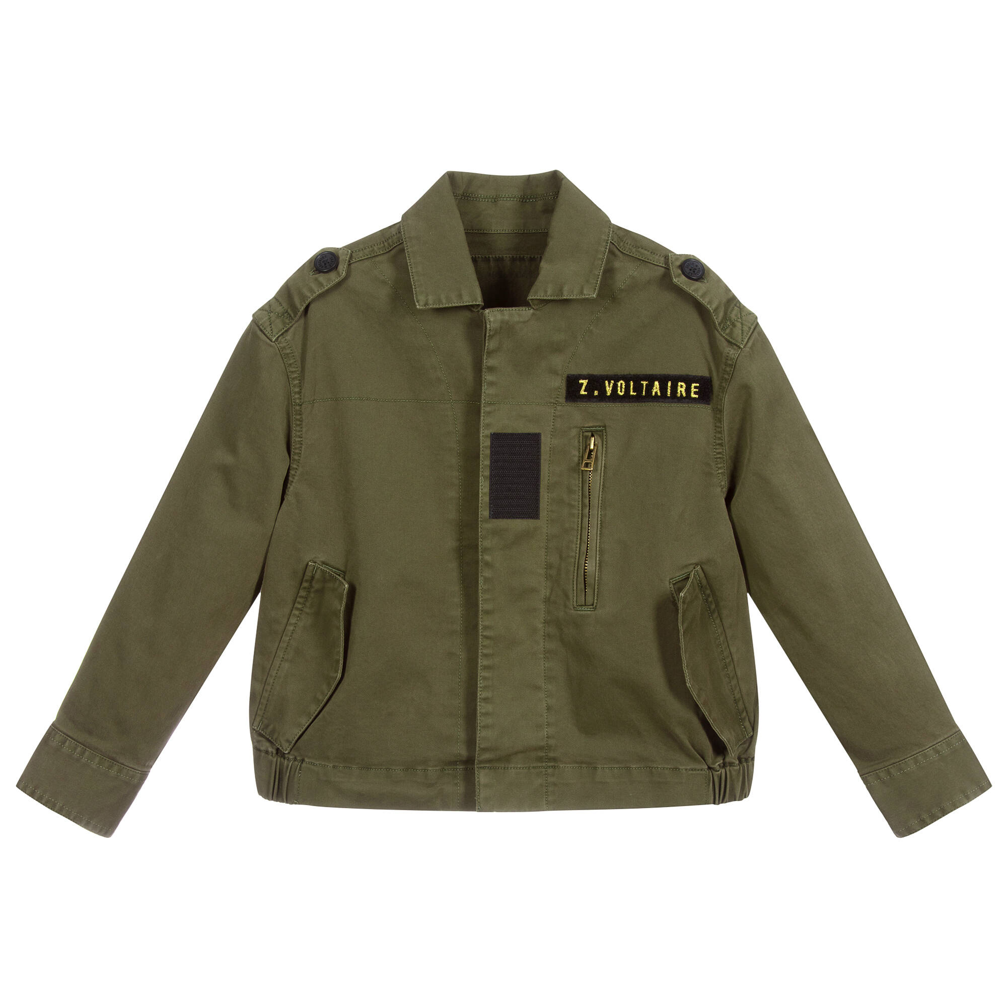 Zadig&Voltaire - Khaki Green Cotton Jacket | Childrensalon Outlet