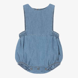 1 + in the family-Baby Girls Blue Cotton Chambray Shortie | Childrensalon Outlet