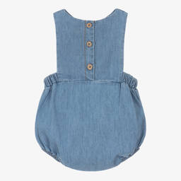 1 + in the family-Baby Girls Blue Cotton Chambray Shortie | Childrensalon Outlet
