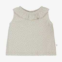 1 + in the family-Baby Girls Green Cotton Sleeveless Top | Childrensalon Outlet