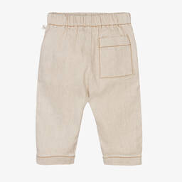 1 + in the family-Beige Linen Trousers | Childrensalon Outlet