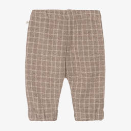 1 + in the family-Бежевые хлопковые брюки в клетку | Childrensalon Outlet