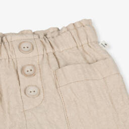 1 + in the family-Бежевые текстурированные хлопковые шорты для мальчиков | Childrensalon Outlet