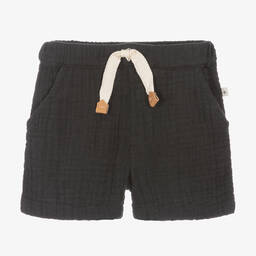 1 + in the family-Boys Charcoal Grey Cotton Shorts | Childrensalon Outlet