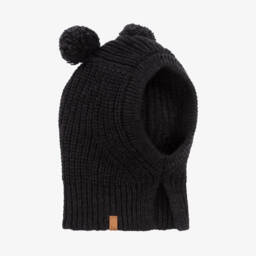 1 + in the family-Boys Charcoal Merino Knit Hood | Childrensalon Outlet