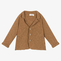 1+ ان ذا فاميلي-جاكيت أطفال ولادي قطن جيرسي لون بيج داكن | Childrensalon Outlet