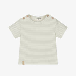 1 + in the family-Boys Green Cotton Striped Tee | Childrensalon Outlet