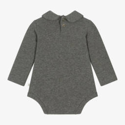 1 + in the family-Boys Grey Collared Bodysuit | Childrensalon Outlet