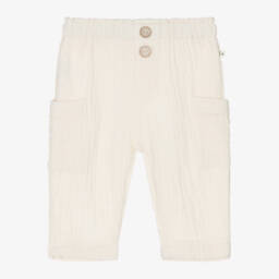 1 + in the family-بنطلون أولاد من قماش الموسلين العاجي النقي | Childrensalon Outlet