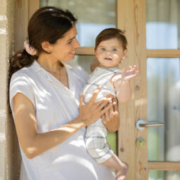 1 + in the family-Boys Ivory & Navy Plaid Overalls | Childrensalon Outlet