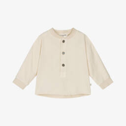 1 + in the family-Boys Light Beige Button Shirt | Childrensalon Outlet