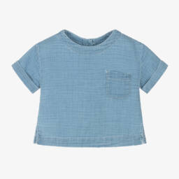 1 + in the family-تيشيرت موسلين بلون السماء للأولاد | Childrensalon Outlet