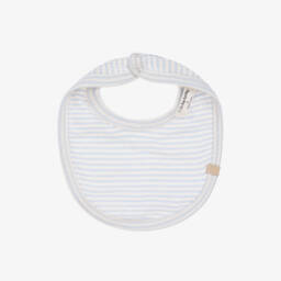 1 + in the family-مريلة إطعام مخططة زرقاء ناعمة للأولاد | Childrensalon Outlet