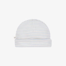 1 + in the family-Boys Striped Sky & Cream Cap | Childrensalon Outlet