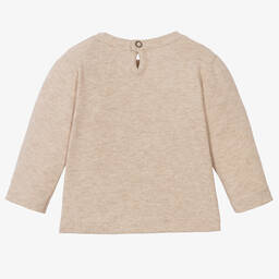 1 + in the family-Бежевый топ из хлопкового джерси | Childrensalon Outlet