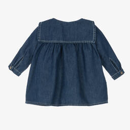 1 + in the family-فستان أطفال بناتي قطن شامبري لون أزرق | Childrensalon Outlet