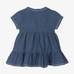  1+ ان ذا فاميلي-فستان أطفال بناتي قطن شامبري لون أزرق | Childrensalon Outlet