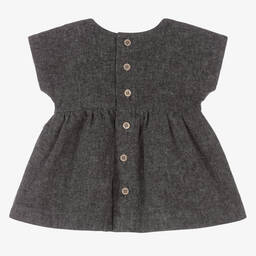 1 + in the family-Girls Grey Cotton Dress | Childrensalon Outlet