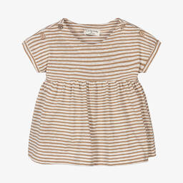 1 + in the family-Кремовое платье в бежевую полоску | Childrensalon Outlet