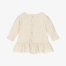1 + in the family-Girls Ivory Checked Knit Dress | Childrensalon Outlet