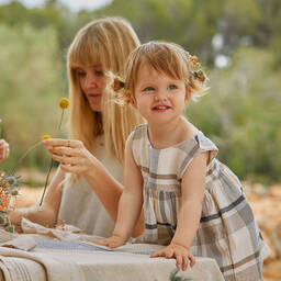 1 + in the family-فستان قطن موسلين لون عاجي | Childrensalon Outlet