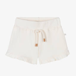 1 + in the family-شورت أطفال بناتي قطن جيرسي لون عاجي | Childrensalon Outlet