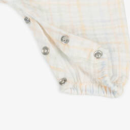 1 + in the family-Кремовый хлопковый ромпер в клетку для девочек | Childrensalon Outlet