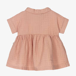 1 + in the family-فستان قطن سيرسوكر مقلم لون زهري | Childrensalon Outlet