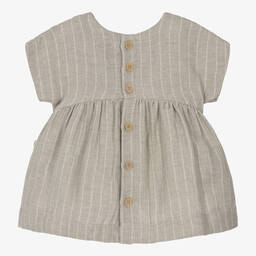 1 + in the family-فستان قطن موسلين مقلم لون بيج | Childrensalon Outlet