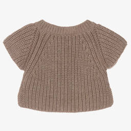 1 + in the family-Коричневый вязаный свитер в рубчик | Childrensalon Outlet