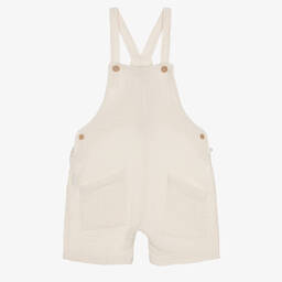 1 + in the family-Ivory Cotton Cheesecloth Dungaree Shorts | Childrensalon Outlet