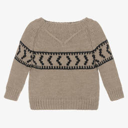 1 + in the family-Коричневый вязаный свитер | Childrensalon Outlet