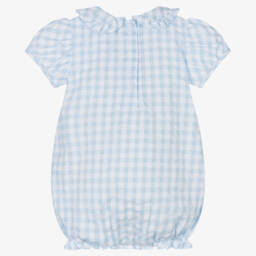 آدي-Baby Girls Blue Cotton Gingham Shortie | Childrensalon Outlet
