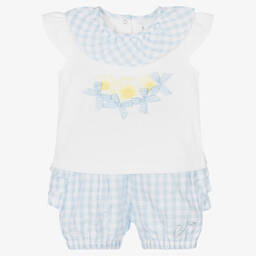 A Dee-Baby Girls Gingham Shorts Set  | Childrensalon Outlet