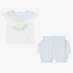 A Dee-Baby Girls Gingham Shorts Set  | Childrensalon Outlet