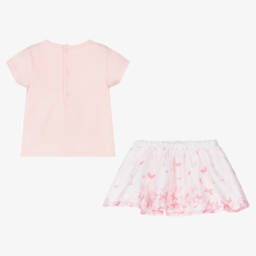 A Dee-Baby Girls Pink Cotton Skirt Set | Childrensalon Outlet