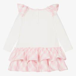 A Dee-Бело-розовое платье из хлопка | Childrensalon Outlet