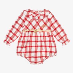 A Dee-Baby Girls Red Check Shortie | Childrensalon Outlet