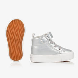 A Dee-Baby Girls Silver Faux Leather Trainers | Childrensalon Outlet