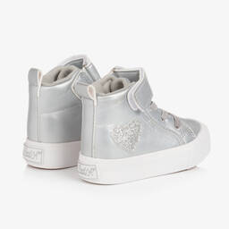 A Dee-Baby Girls Silver Faux Leather Trainers | Childrensalon Outlet