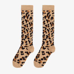 A Dee-Beige Leopard Print Cotton Socks | Childrensalon Outlet