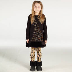 A Dee-Черное хлопковое платье со следами | Childrensalon Outlet