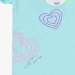 A Dee-Girls Azure Sequin Heart T-Shirt Dress | Childrensalon Outlet