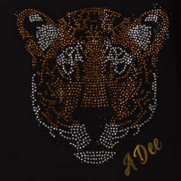 A Dee-بلوزة قطنية سوداء بنقشة النمر للبنات | Childrensalon Outlet