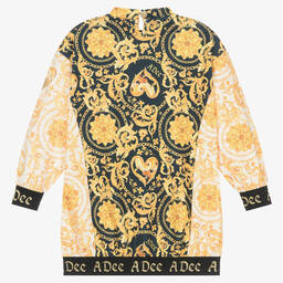 A Dee-Girls Black & Gold Filigree Dress | Childrensalon Outlet
