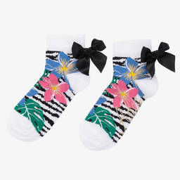 A Dee-Girls Black & White Ankle Socks | Childrensalon Outlet